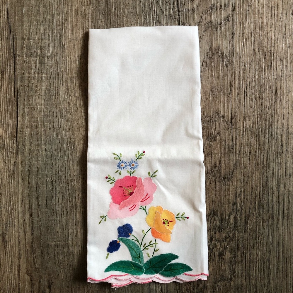 1950s Vintage Floral Teatowel